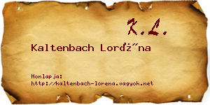 Kaltenbach Loréna névjegykártya